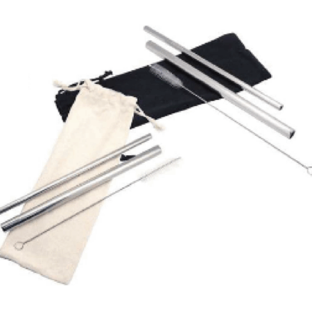3-in-1 Premium Stainless Steel Drinking Straw Canvas Set
