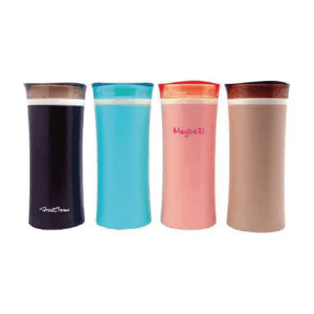 PP Dual Layer Insulated Vacuum Mug With Inner Tea Bag Filter