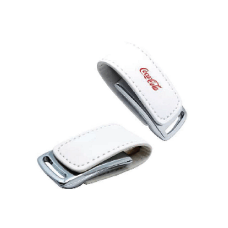 Executive PU White Magnetic USB Flash Drive
