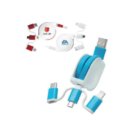 3-in-1 UNI Retractable USB Charging Cable