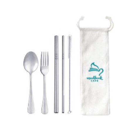 5-in-1 Premium Stainless Steel Straw And Cutlery Set With Pouch