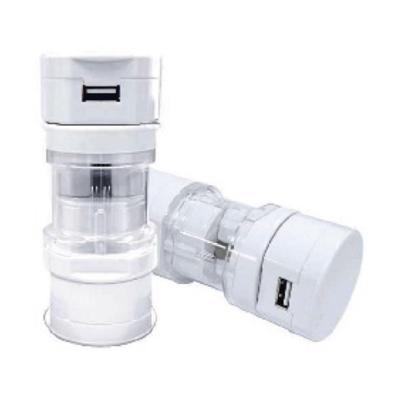 Translucent Universal World  Travel Adapter With USB