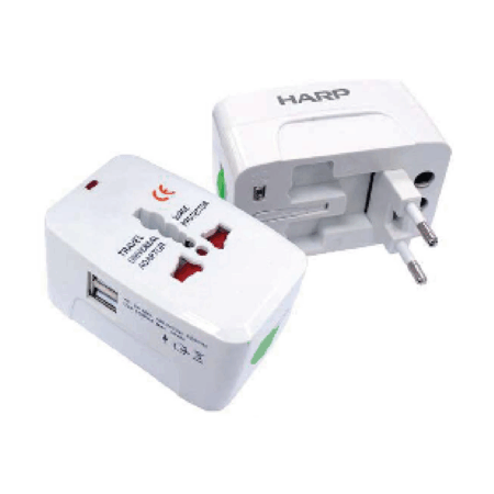 International Multi-Plug Dual USB Travel Adapter