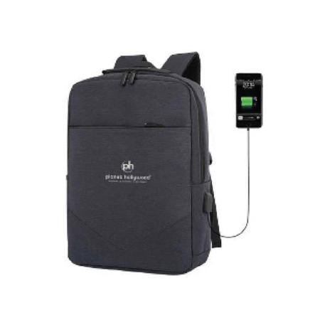 15.6" Fashion Grey Laptop Backpack With USB Port